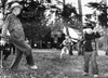 President Eisenhower Adds A Little 'Body English' To David Eisenhower'S Golf Swing. David Is Being Tutored In Golf During A Family Vacation In Fraser History - Item # VAREVCCSUA000CS246