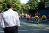 President Obama Watches The National Naval Medical Center'S Marine Wounded Warrior Basketball Team Play On The White House Basketball Court. Oct. 8 2009. History - Item # VAREVCHISL027EC010