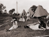 African American Refugees In Front Of Their Temporary Tent Homes During The 1927 Mississippi River Flood. In The Background Is The Monument Of The Vicksburg National Military Park History - Item # VAREVCHISL011EC276