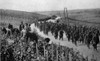 World War 1. Civilians Working In A Vineyard Of The Champaign Region Of France As Troops March Past. Possibly During The Battle Of The Marne. Ca. September 6-12 History - Item # VAREVCHISL034EC860