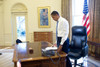 President Barack Obama On His First Morning In The Oval Office As President Of The United States. Jan. 21 2009. History - Item # VAREVCHISL025EC167