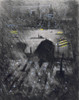 New York City. Night View From Above Over Weehawken Ferry. Charcoal History - Item # VAREVCHCDLCGCEC589