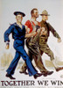 World War I American Poster Depicting The Unity Of War Workers And The Military By James Montgomery Flagg History - Item # VAREVCH4DWOWAEC024