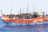 Primitive Boat Crowded With Suspected Pirates Under Arrest And Awaiting A U.S. Navy Boarding Party In The Gulf Of Aden. April 17 2009. History - Item # VAREVCHISL024EC257