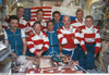 Astronauts And Cosmonauts Aboard Russia'S Mir Space Station. Russians Are Wearing Blue History - Item # VAREVCHISL033EC981