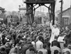 Catholic Chaplain Conducts Services On A Pier For First D-Day Assault Troops. Weymouth History - Item # VAREVCHISL037EC219