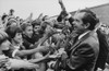 Nixon 1972 Re-Election Campaign. Nixon Being Greeted By School Children During A Campaign Stop. History - Item # VAREVCHISL032EC135