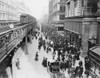 New York City'S Sixth Avenue Crowded With Shoppers In 1903. Horse Drawn Carriages And Wagons Travel On The Street Level As An Elevated Train Passes Above. Lc-D4-9145 History - Item # VAREVCHISL023EC072