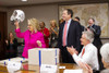 U.S. Sec. Of State Hillary Clinton Is Presented With A Football Helmet At The State Department. Jan. 7 History - Item # VAREVCHISL040EC256