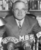 President Harry Truman Speaking Into Microphones Of Radio Networks. Ca. 1945-48. - History - Item # VAREVCHISL038EC647