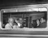 Premier Nikita Khrushchev Waving From His Train As He Leaves Washington For New York City. Also Waving At Right Is Andrei Gromyko History - Item # VAREVCHISL038EC963