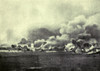 World War 1. Russian Village On The Eastern Front Burning. German Invaders Fired Many Towns On The Eastern Front. Ca. 1914-15. History - Item # VAREVCHISL034EC886