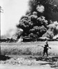 Burning Oil Tanks And Cars Left By Retreating Dutch In Tandjong History - Item # VAREVCHISL037EC830