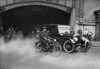 President Calvin Coolidge'S Car Escorted By Motorcycle Police In New York City. The President And First Lady Grace Coolidge Can Be Seen Inside The Car. Ca. 1923-29. History - Item # VAREVCHISL040EC708