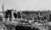 World War 1. Somme Offensive. French Red Cross Station On The Front. There Are Several Soldiers On Stretchers In The Foreground. Ca. Sept.-Nov. 1916. History - Item # VAREVCHISL043EC922