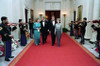 President And Nancy Reagan Walking With Arkansas Governor Bill Clinton And Hillary Clinton Who Were Attending The Dinner Honoring The Nation'S Governors. Feb. 27 1987. History - Item # VAREVCHISL028EC228