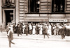 A Long Line Of Men And Women Line Up In A Run On The German American Bank Of New York City. Ca. 1905-1915. History - Item # VAREVCHISL008EC005