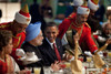 President Obama And Indian Prime Minister Manmohan Singh During A State Dinner At The Presidential Palace New Delhi. Nov. 8 2010. History - Item # VAREVCHISL026EC240