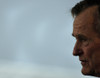 Former President George H.W. Bush At The Christening Ceremony Of The Uss George H.W. Bush At In Newport News Virginia. Oct. 7 2006. History - Item # VAREVCHISL029EC036
