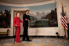 President Obama Escorts Former First Lady Nancy Reagan To The Signing Of The Ronald Reagan Centennial Commission Act Commemorating The Late President'S 100Th Birthday In 2011. June 2 2009. History - Item # VAREVCHISL027EC070