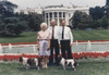 Russian President Boris Yeltsin Poses On The South Lawn Of The White House With President George And Barbara Bush And Their Dogs Millie And Ranger. June 12 1992. History - Item # VAREVCHISL023EC238