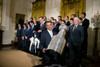President Barack Obama Lifts The Stanley Cup Trophy During The East Room Ceremony For The 2009 National Hockey League Champion Pittsburgh Penquins Sept. 10 2009. History - Item # VAREVCHISL025EC297