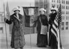 Three Suffragettes Demonstrate In New York City To Promote Suffrage Hike Of 1912 From Manhattan To Albany And Distribute Their Votes For Women Pilgrim Leaflets. Left To Right Mrs. J. Hardy Stubbs History - Item # VAREVCHISL017EC185