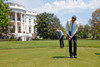 President Barack Obama And Vice President Joe Biden Practice Their Putting On The White House Putting Green April 24 2009. History - Item # VAREVCHISL025EC284