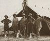 Members Of Theodore Roosevelts Safari Stands Behind African Buffalo Skulls. Standing In Front Of A Tent History - Item # VAREVCHISL045EC179
