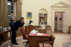 Working Late President Barack Obama Talks To A Member Of Congress Asking Them To Vote For The Health Care Reform Bill. March 19 2010. History - Item # VAREVCHISL025EC159