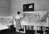 Women Applying Color To A Large Detailed Map Of The Continental United States. Aug. 12 History - Item # VAREVCHISL040EC838