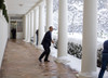 President Obama In A Snowball Fight With Chief Of Staff Rahm Emanuel On The West Wing Colonnade. Dec. 19 2009. History - Item # VAREVCHISL027EC136