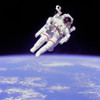 Astronaut Bruce Mccandless In Floating Weightless 320 Feet From The Space Shuttle Challenger. He Tested A Nitrogen Jet Propelled Backpack To Maneuver In Zero Gravity. Feb. 11 History - Item # VAREVCHISL034EC102