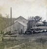 Native Americans And Others Outdoors At Timber Mill And Shop. Ca. 1860 History - Item # VAREVCHCDLCGEEC072