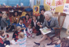 First Lady Barbara Bush And Missouri Governor John Ashcroft Attend A 'Parents As Teachers' Gathering At A Public School In Florissant Missouri Where She Read Brown Bear Brown Bear To The Children. 1991. History - Item # VAREVCHISL023EC221