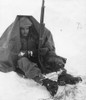 Soldier Of The U.S. 19Th Infantry Regiment Uses His Poncho To Get Protection From The Biting Wind And Cold. Yoju Area Jan. 10 History - Item # VAREVCHISL038EC313
