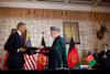 Barack Obama And Hamid Karzai Exchange Documents After Signing The Strategic Partnership Agreement. Presidential Palace In Kabul History - Item # VAREVCHISL039EC662