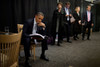 President Barack Obama Reviews Notes As His Staff Waits Before An Event In Denver History - Item # VAREVCHISL040EC278