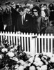 Jacqueline Kennedy And Attorney General Robert Kennedy Visit The Flower Covered Grave Of President John Kennedy At Arlington National Cemetery. Nov. 27 History - Item # VAREVCCSUA001CS158