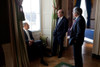 President Obama With Interim Chief Of Staff Pete Rouse Right And Bill Daley Before Announcing Daley As His New Chief Of Staff. Jan. 6 2011. History - Item # VAREVCHISL026EC100