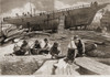 Children Building Model Ships In The Foreground At A Shipyard History - Item # VAREVCHISL007EC967