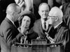 Inauguration Of President Lyndon. Chief Justice Earl Warren Administers The Oath Of Office To Johnson History - Item # VAREVCHISL033EC416