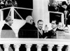 Inauguration Of Richard Nixon. L-R Outgoing Pres. Lyndon Johnson Chief Justice Earl Warren Vice Pres. Spiro Agnew Nixon Outgoing Vice Pres. Humphrey And Senate Majority Leader Mike Mansfield. Jan. 20 History - Item # VAREVCCSUA000CS451