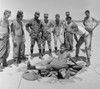 Vietnam War. Us Marine Lieutenant Instructs Soldiers In An Extreme Leg And Stomach Muscle Exercise Performed Over A Sandbagged Foxhole. Aug. 13 History - Item # VAREVCHISL033EC600