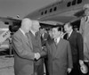 President Eisenhower And John Foster Dulles Greet South Vietnam'S President Ngo Dinh Diem At The Washington National Airport. May 8 History - Item # VAREVCHISL033EC336