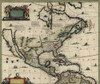 North American Map Created In 1652 Showing California As An Island. Spanish Possessions In Mexico History - Item # VAREVCHISL001EC116