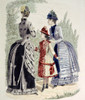 Hand-Colored Engraving Of Two Women Wearing Bustle Dresses And A Girl History - Item # VAREVCH4DFASHEC043