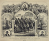 The Fifteenth Amendment Banning Voting Discrimination Was Celebrated In This 1870 Print. Central Panel Shows African American Men History - Item # VAREVCHISL009EC196