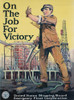 World War I Propaganda Posters. Young Worker Gesturing For Others. Text Reads 'On The Job For Victory.' History - Item # VAREVCHCDWOWAEC086