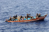 U.S. Coast Guardsmen Board And Search A Skiff In Gulf Of Aden Suspected Of Participating In Recent Pirate Activity May 31 2010 History - Item # VAREVCHISL024EC254